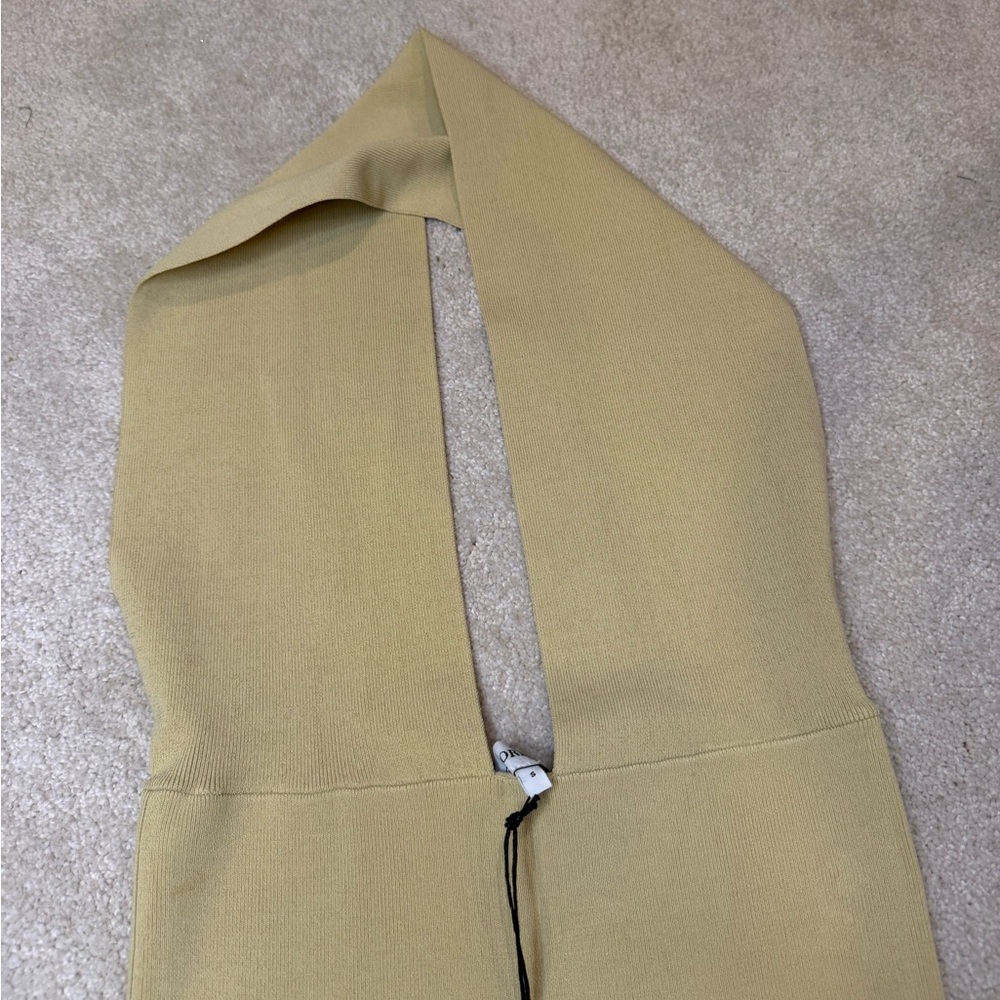 NWT WeWoreWhat Viscose Nylon Halter Neck Midi Dress in Tan Size S - Picture 8 of 11